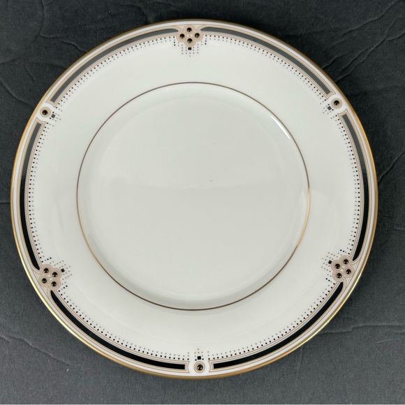 Noritake Evening Gown Bread & Butter Plate, Gold Color Trim Black Dots - Picture 1 of 8